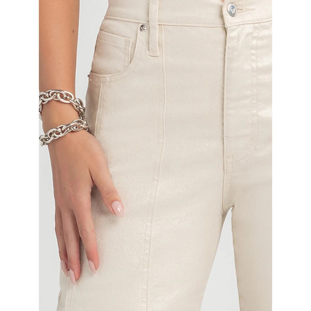 Jessica Simpson Size 14 Myrtle Barrel Leg Wide Leg Jeans Cream Off White NWT - Picture 4 of 10